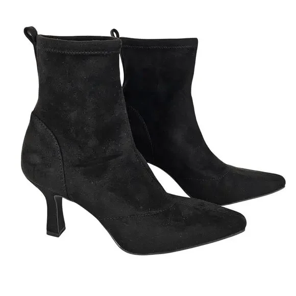 WORTHINGTON WOMEN’S ANKLE BOOTS – SIZE 7½M – BLACK SUEDE-LIKE – 3