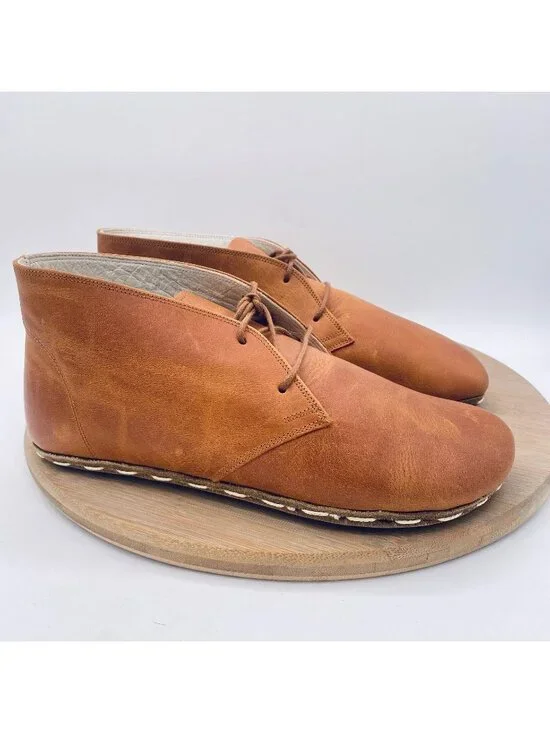Earthing Harmony Shoes Womens 9 40 Brown Leather Grounding Barefoot Ankle Boots