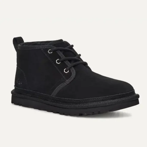 Ugg Neumel Black Suede Leather Shearling Lined Lace-up Chukka Boots‎ Booties 7