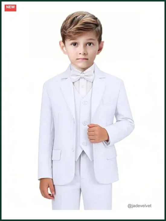5-Piece Boys Formal Suit Tuxedo Wedding Ring Bearer Outfit