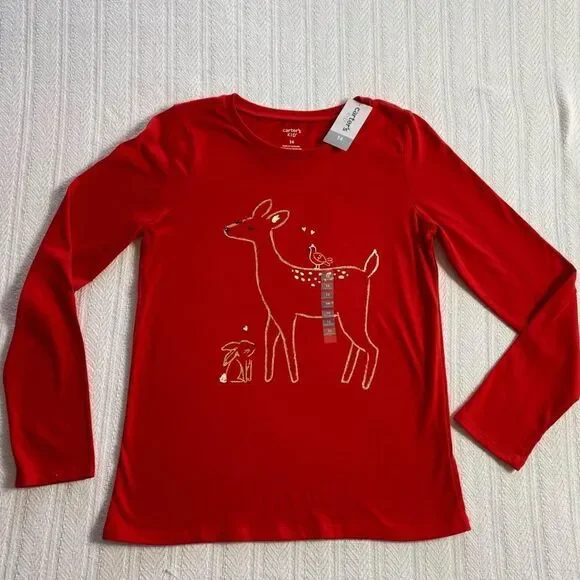 CARTER’S KID Girls Size 14 Red Christmas Top