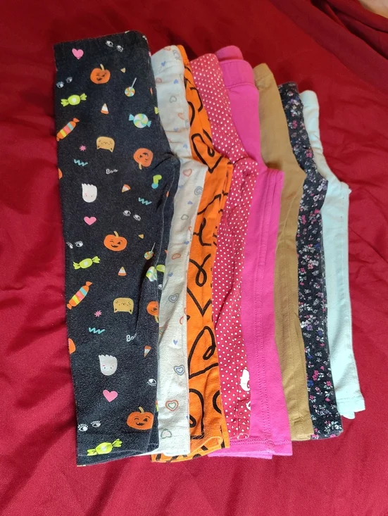 8 Kids Assorted Color Cotton Leggings - Multi-Pack
