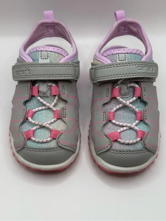 Carter's Gray and Pink Girls' Closed-Toe Sport Sandals
