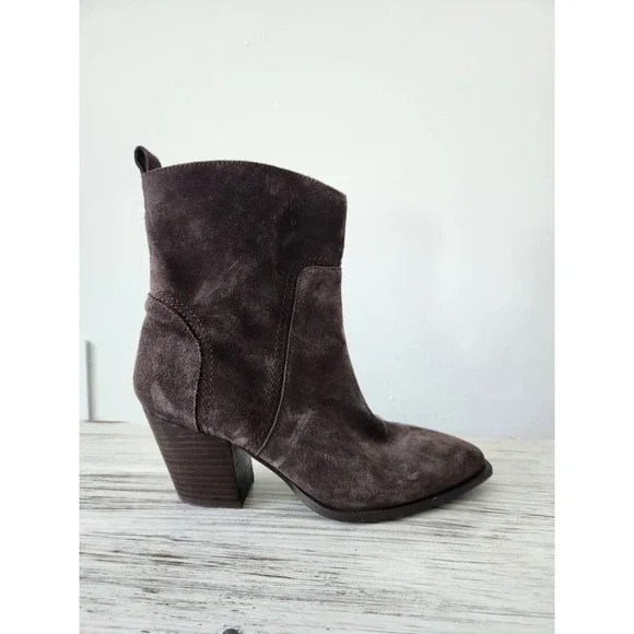 Lucky Brand Rapse Women's Suede Ankle Boots Brown Size 9M/40