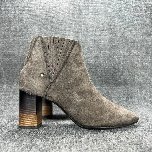 Pikolinos Salamanca Heeled Ankle Boots Womens 38 US 7.5-8 Gray Suede Pointed Toe