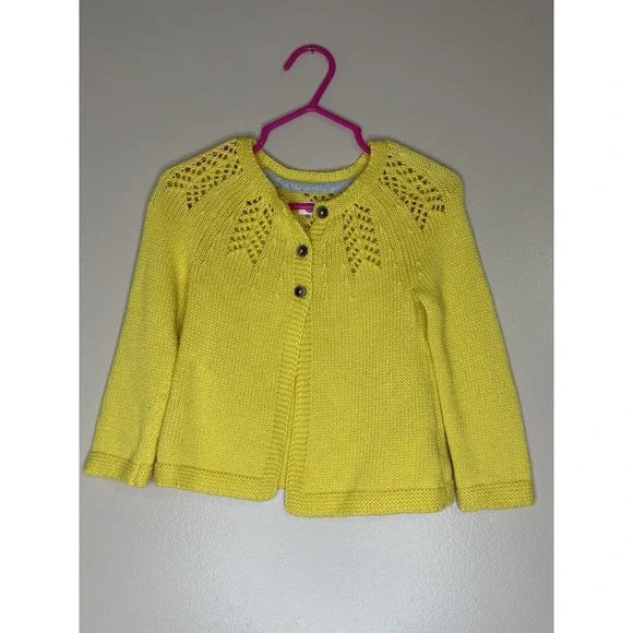 Baby Boden Yellow‎ Cardigan Sweater 6-12M