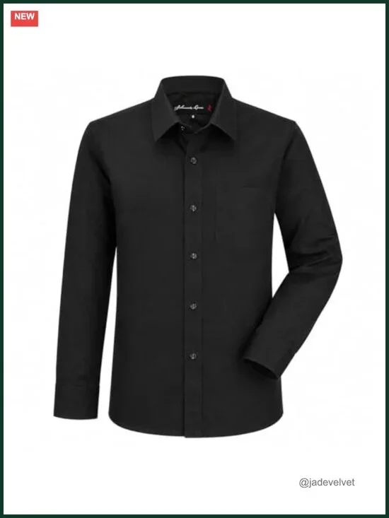 Boys Long Sleeve Dress Shirt, Poly-Cotton Button Down Formal Shirt