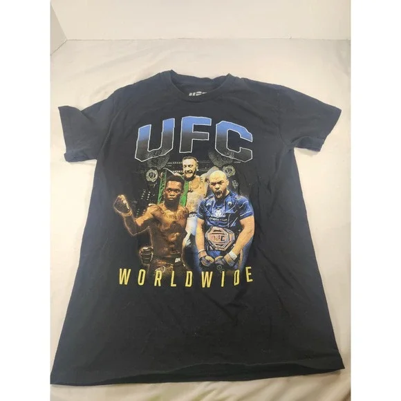 UFC Worldwide Graphic T-Shirt Kids Small Black Conor McGregor Israel Adesanya