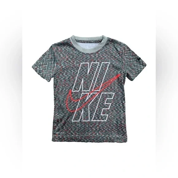 Nike Size 4 Grey Speckled Dri-Fit Logo Tee
