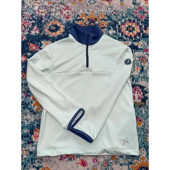 Turtles & Tees Boys Light‎ Green Performance 1/4 Zip Pullover Size Medium