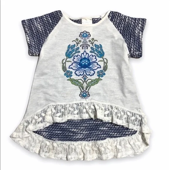 PERSNICKETY Jade‎ High-Low Lace Hem Top Girls 2 yrs