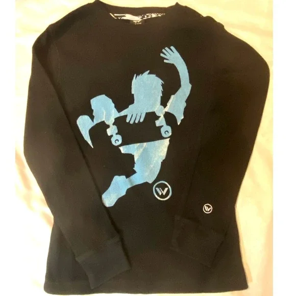 Y2K‎ grunge skater Shaun White Thermal blue stitching Boys Size L 12/14
