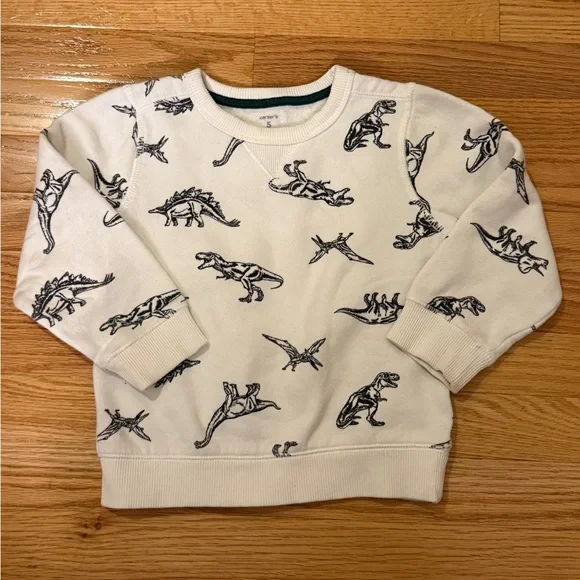 Dinosaur Print White Sweatshirt