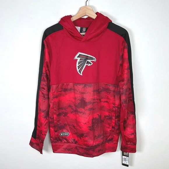 Atlanta‎ Falcons NFL Team Apparel Camo Hoodie Youth XL 18/20 Red Black NWT