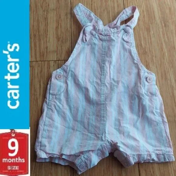 🎁  10/$25  -9 month stripe cotton overalls, Carter's