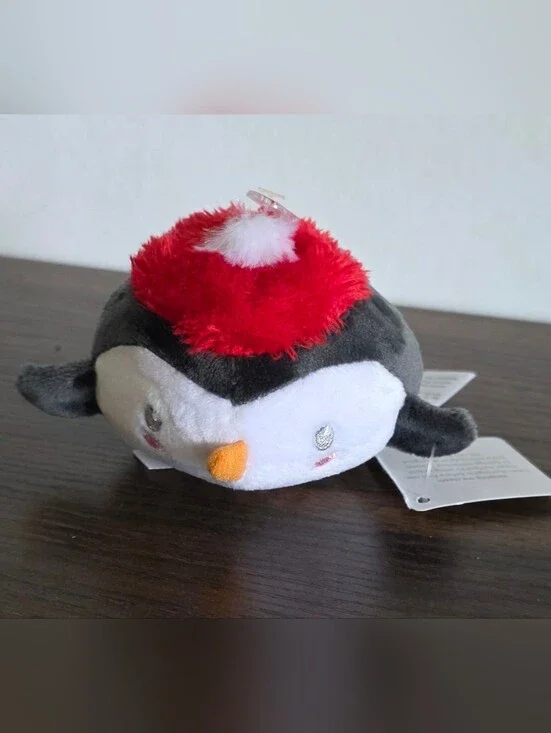Carter's Baby Plush Penguin Stuffed Animal Toy Red Hat Christmas Rare NWT 3