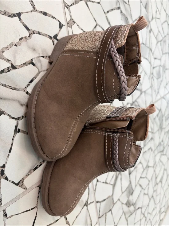 Carter's Brown Toddler Girls Glitter Accent Ankle Boots