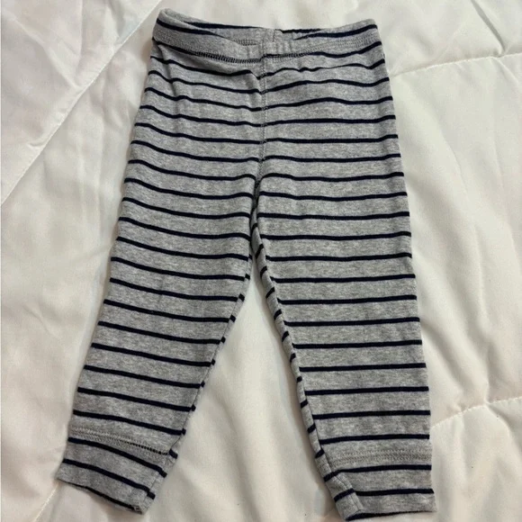 Carter's Navy and Gray Striped pants with cute whale on butt- 12 months