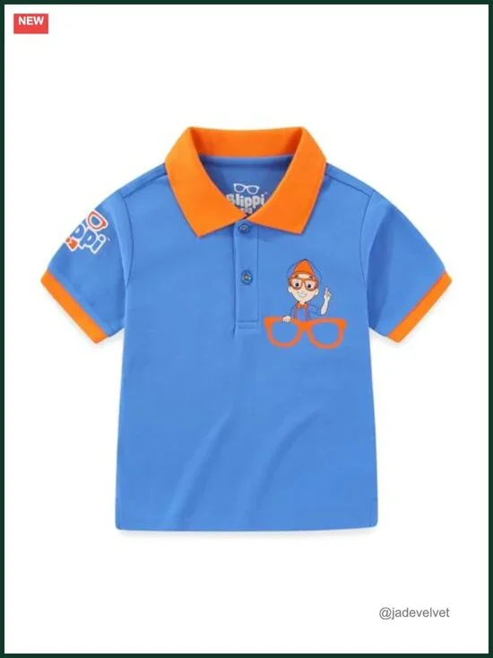 Boys Short Sleeve Polo Shirt Toddler Big Kids Cotton Blend