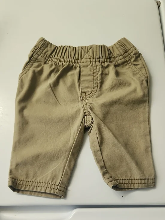 Carter's Tan Elastic Waist Khaki Pants For Babies 3 Months