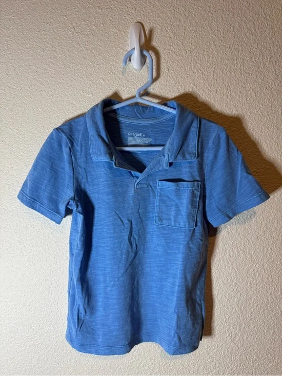 Kids Cat & Jack Blue Short-Sleeve Polo Pocket Shirt