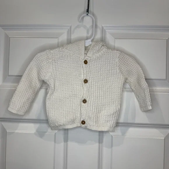 Carter's Baby Waffle Knit Hooded Cardigan Sweater with Bunny Ears‎ Size 3 Months