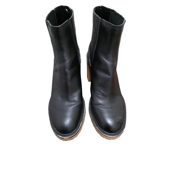 Dolce‎ Vita Black Heeled Ankle Boots Elastic Side Panels Women's Size 8