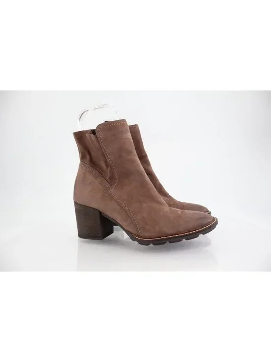 Paul Green Diedra Ankle Boot Women's Size 6.5UK 9US Taupe Brown Leather Heel