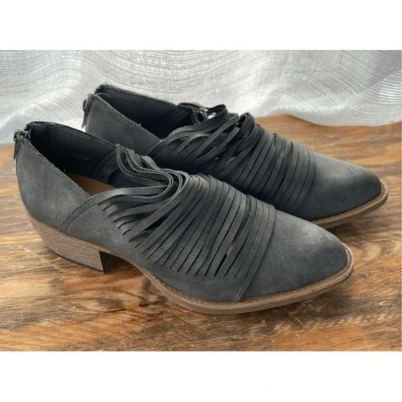 Coconuts by Matisse Gray Caged Multi Strap‎ Ankle Booties Pointed Toe Size 8.5M