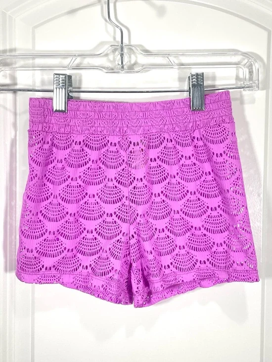 Cat & Jack Purple Lace Cover-Up Shorts Girls S 6/7 Beach Swim