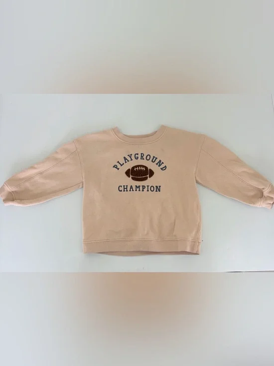 Carter's Cream 'Playground Champion' Sweatshirt with Football Graphic