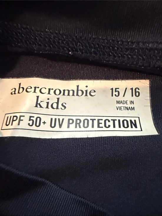 Abercrombie Long Sleeve Rash Guard Logo Tee - Blackish Navy
