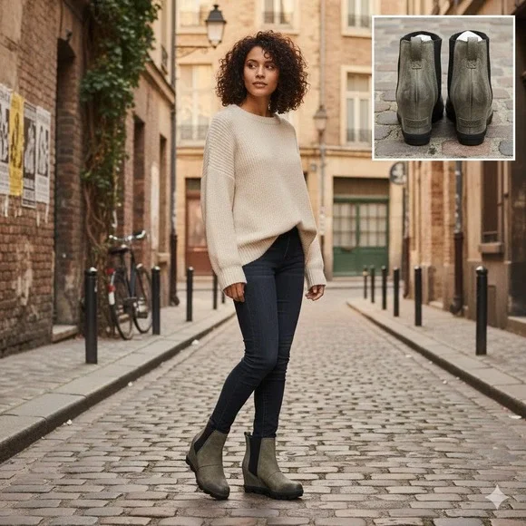 Sorel Joan of Arctic Wedge II Chelsea Boot Women 7‎ Leather Waterproof NL3022