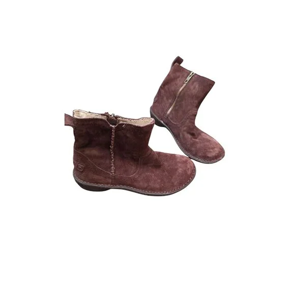 Ugg Neevah Brown Suede Shearling-Lined‎ Ankle Boots Grunge Winter Women Size 6M