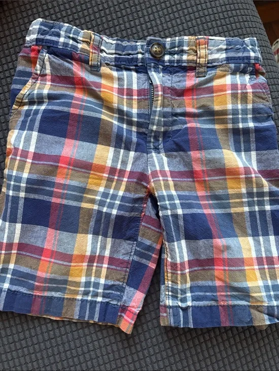 Carter's Plaid Cotton Shorts - Navy, Yellow, Red