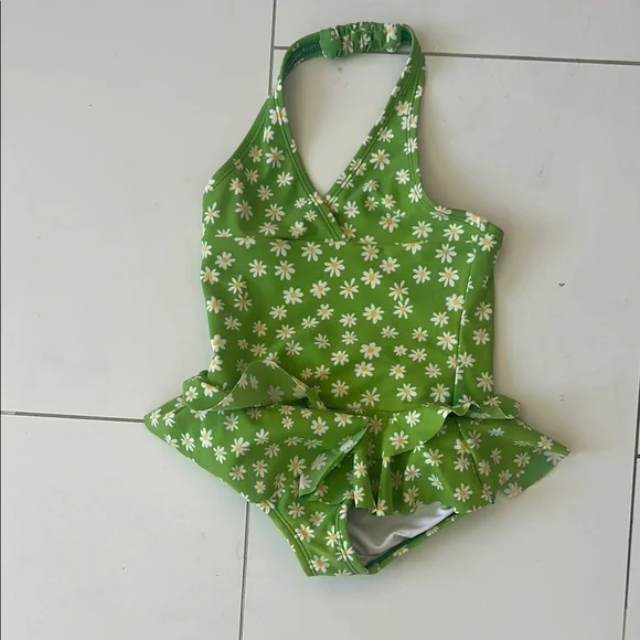 Hanna Andersson Green Floral One-Piece Swimsuit 3
