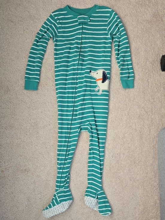 Carter's 2T Green Striped Sleeper