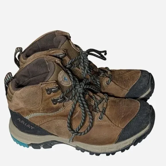 Ariat Skyline Mid Waterproof Hiking Boots Womens 7.5 Brown Leather Trail Shoes
