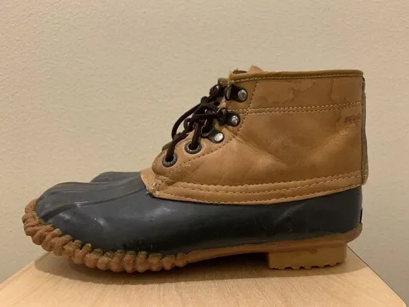 Vtg Womens Chris Craft Duck Boots High Top Footwear Leather Shoes Size 7
