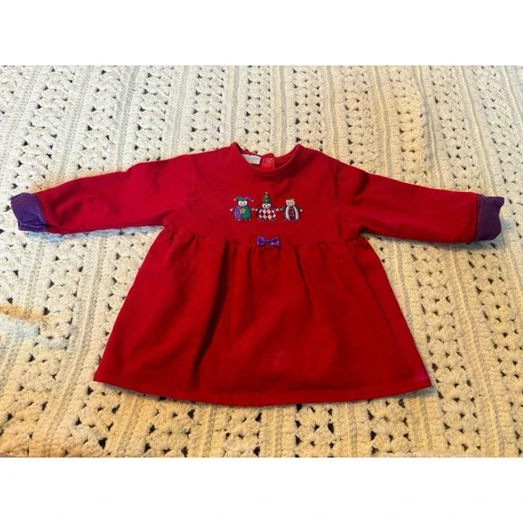 Carter’s vintage red dress jester clown carnival 18 mths embroidered