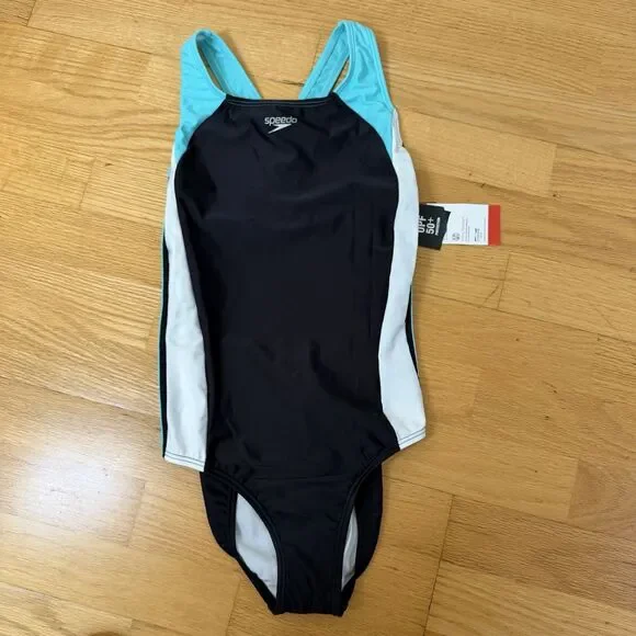 Speedo Girls' NWT Infinity Splice One Piece Swimsuit Sea Level 16 Summer Pool