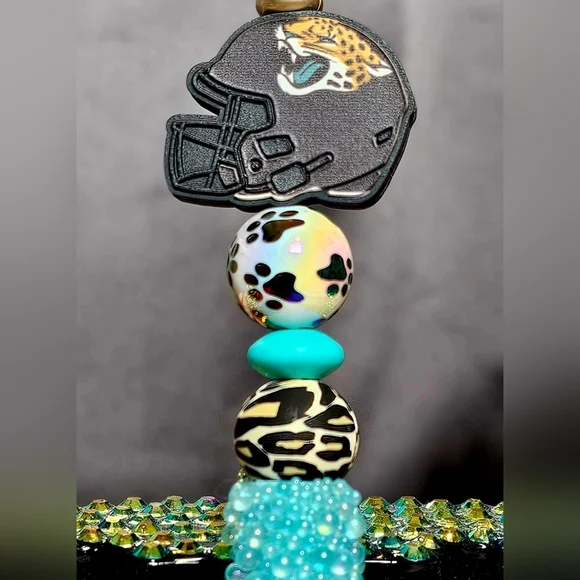 NFL Jacksonville Jaguars Sparkly/Blingy Custom Created Super Fan Beaded Pen