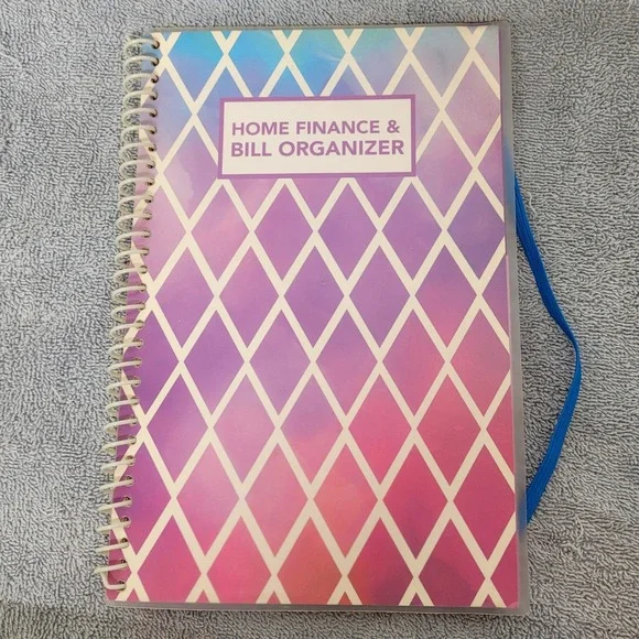Home Finance & Bill Organizer Spiral Notebook Purple Pink Diamond‎ Geometric