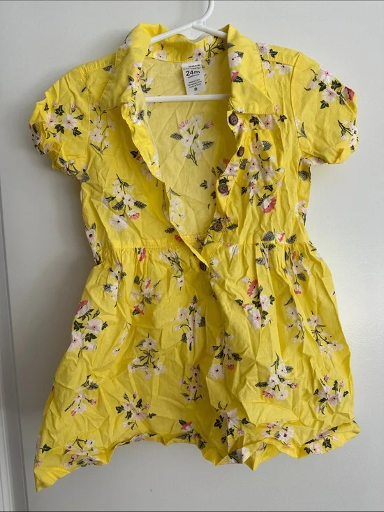Carter's Yellow Floral Button-Front Dress