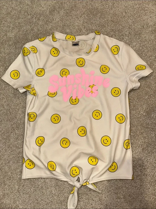 Smiley face short sleeve rash guard (sz med)