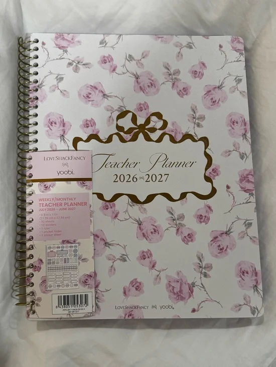 💗🎯 LoveShackFancy x Target - Yoobi Monthly & Weekly Teacher Planner 8.5