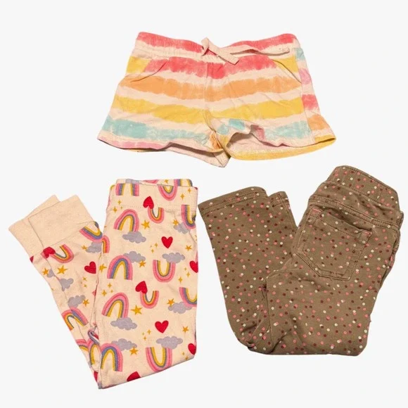 Carters Old Navy Circo Girls 2T Bottoms Bundle Shorts Pants 3pc lot