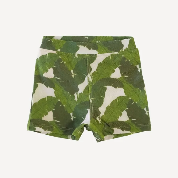 EUC 4T Kate Quinn board short green banana leaves swim trunks shorts palm