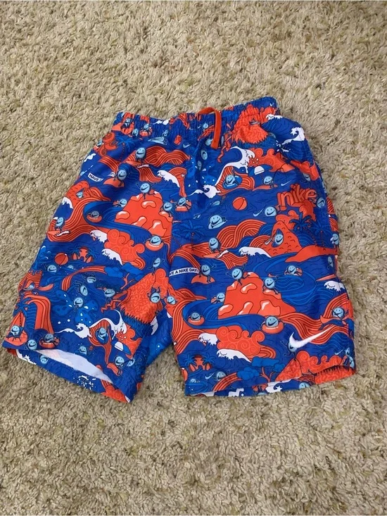 Nike Kids' Blue & Orange Swim Shorts
