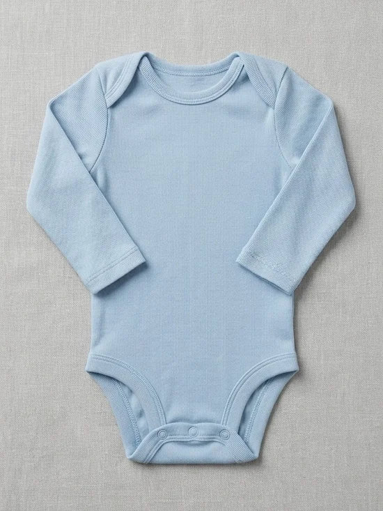 Newborn Light Blue Long-Sleeve Bodysuit